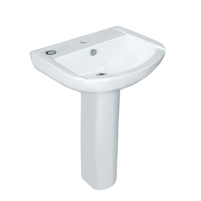 Jaquar Aria Wall Hung Basin with Full Pedestal White finish