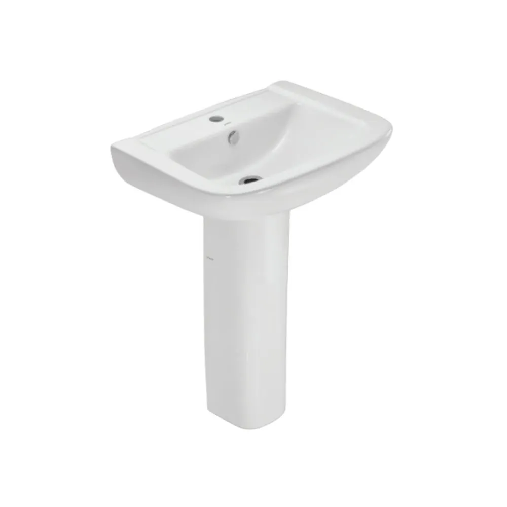 Jaquar Fonte Wall Hung Basin With Full Pedestal White finish