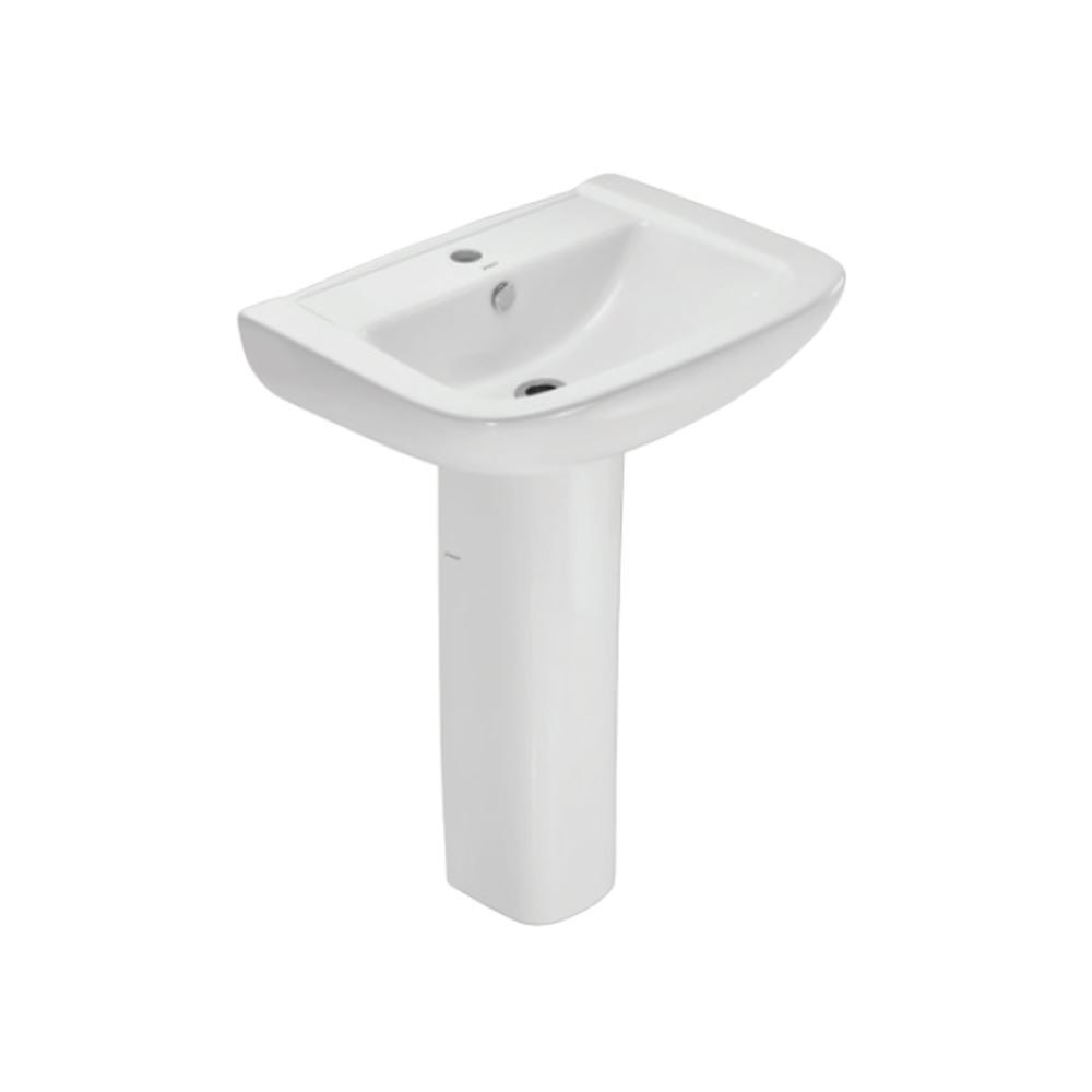 Jaquar Fonte Wall Hung Basin With Full Pedestal White finish