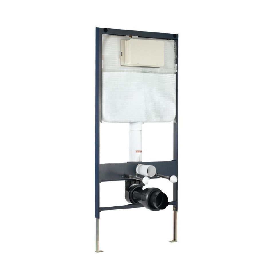 Jaquar Single Piece Slim Concealed Cistern with Floor Mounting Frame White finish